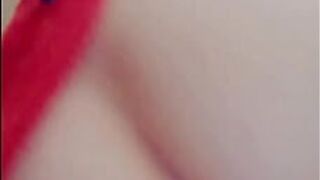 9. Butt plug play with a sexy red outfit porn video